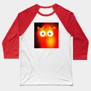 Colourful dragon looking through flames Baseball T-Shirt